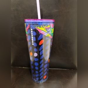 Starbucks 24oz Blue/floral design tumbler